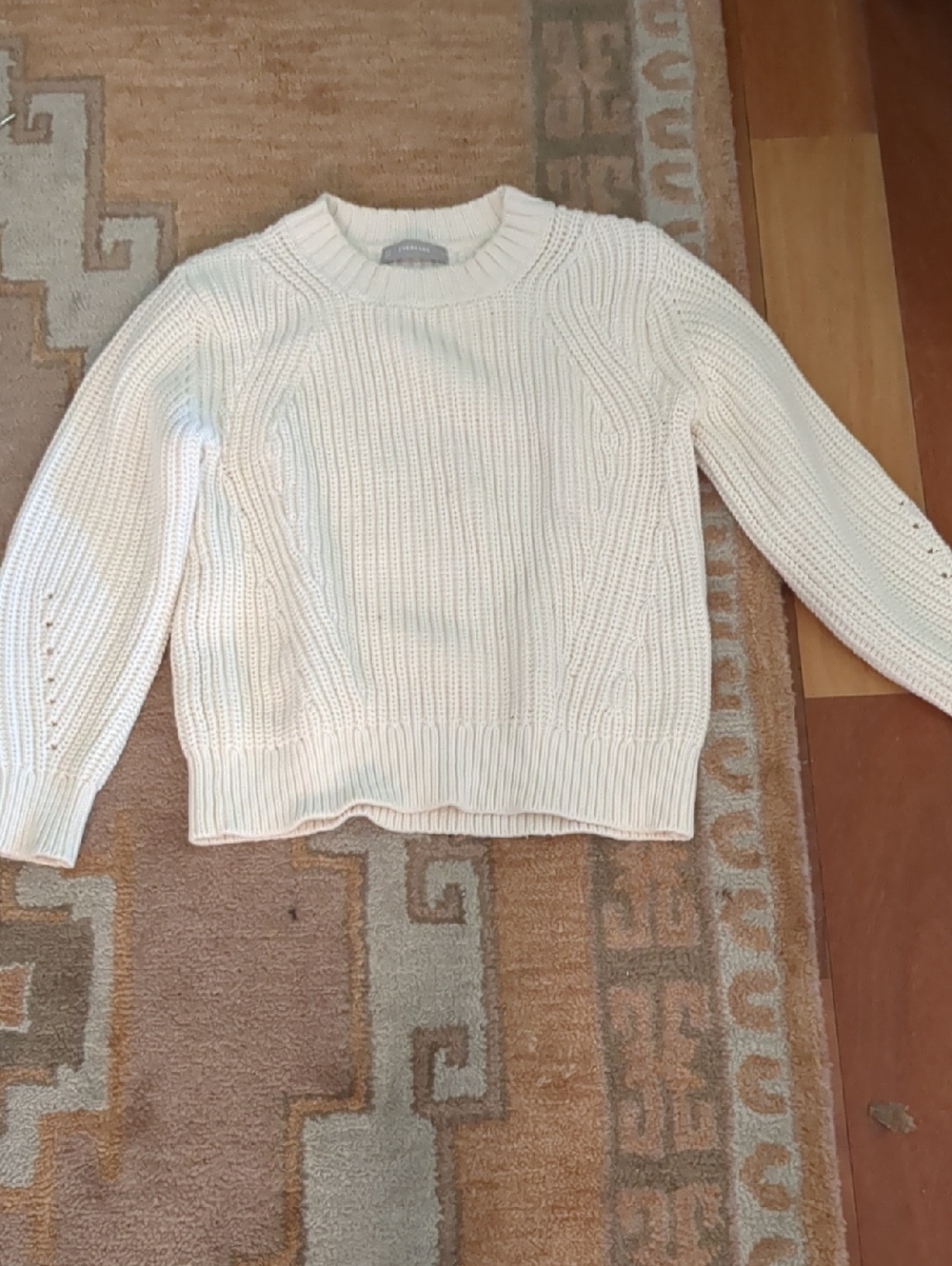 Everlane Cream Cable Crewneck Sweater. Cotton.